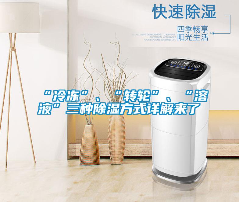 “冷冻”、“转轮”、“溶液”三种除湿方式详解来了