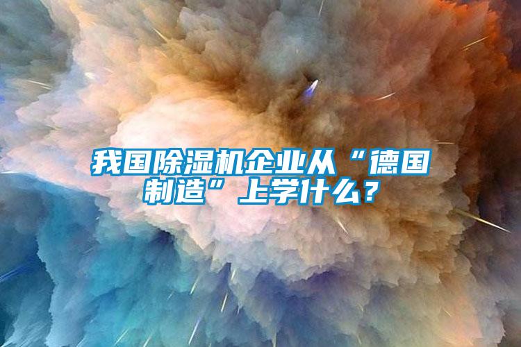 我国好色先生污污版企业从“德国制造”上学什么？