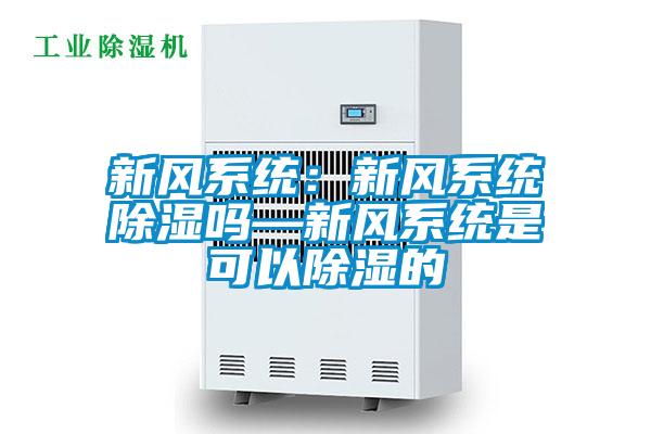 新风系统：新风系统除湿吗—新风系统是可以除湿的