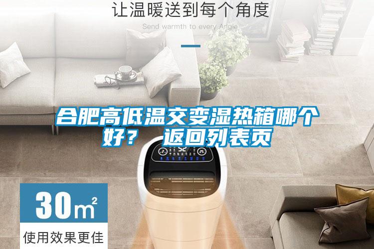 合肥高低温交变湿热箱哪个好？ 返回列表页