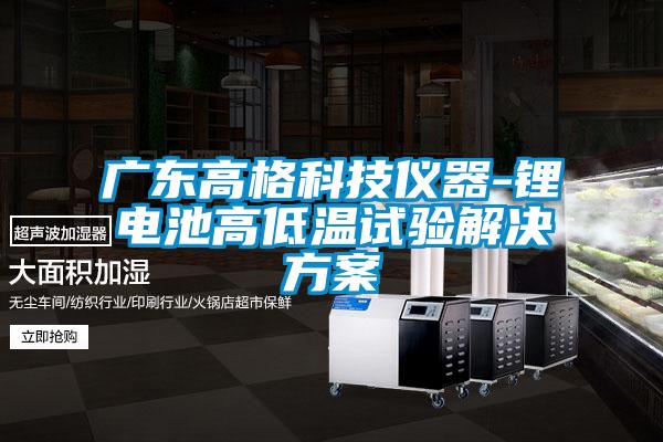 广东高格科技仪器-锂电池高低温试验好色先生TV成人