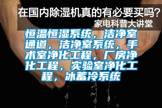 恒温恒湿系统，洁净室通道，洁净室系统，手术室净化工程，厂房净化工程，实验室净化工程，冰蓄冷系统