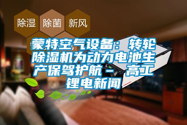 蒙特空气设备：转轮好色先生污污版为动力电池生产保驾护航– 高工锂电新闻