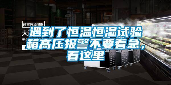 遇到了恒温恒湿试验箱高压报警不要着急，看这里